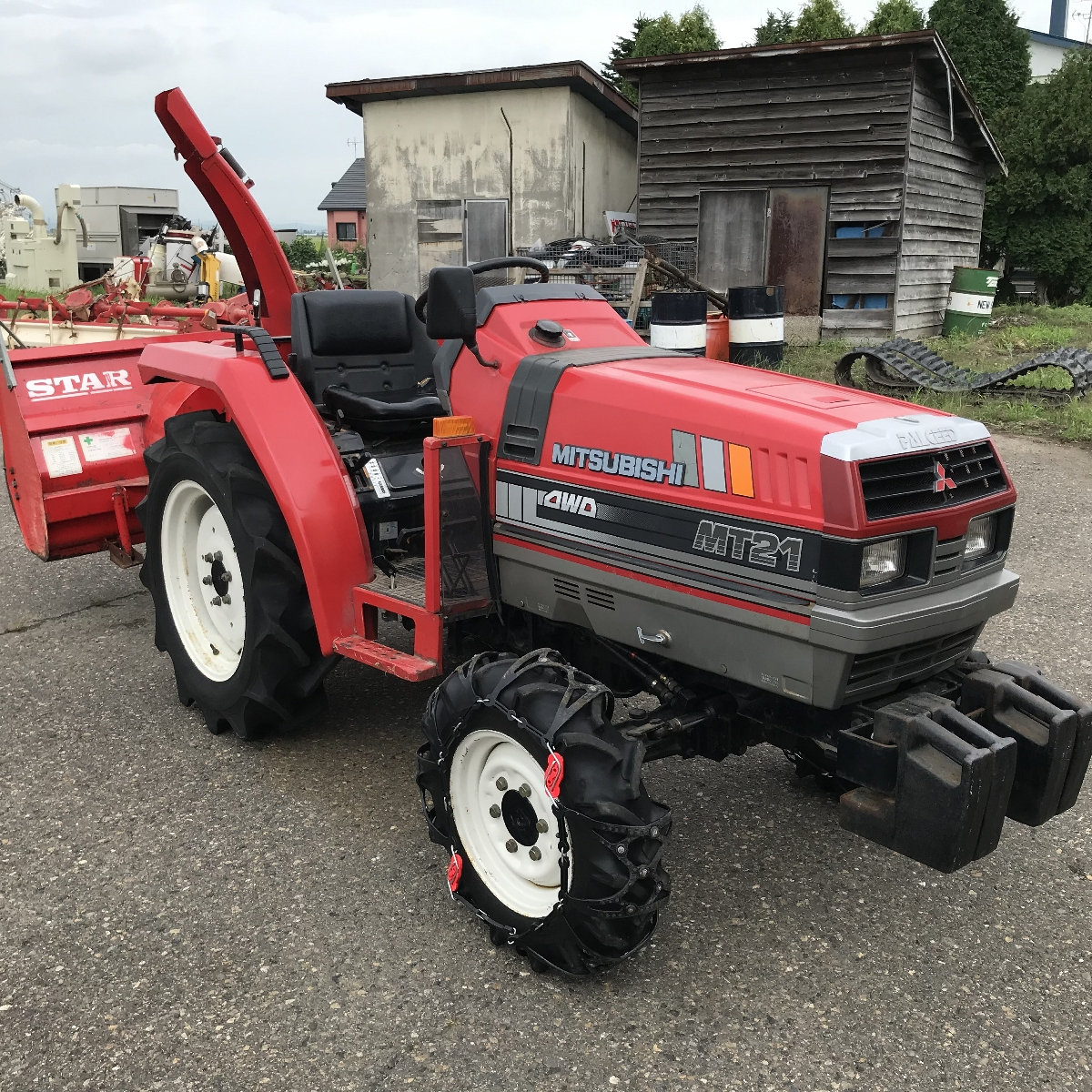 中古トラクター三菱MT21☆新着在庫多数！☆ 4WD パワステ 動作OK ワドー スノーラッセル ST1500 トラクター用 除雪  【P9118681】商品詳細【中古農機具販売 UMM】