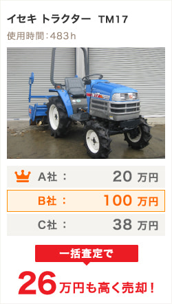イセキ トラクターの査定結果
