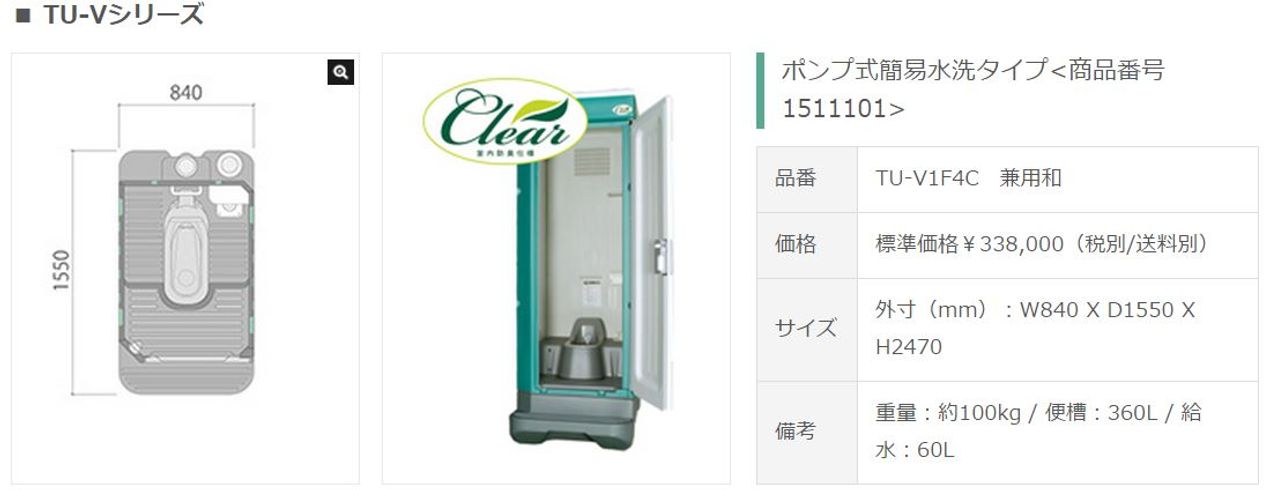 仮設　簡易水洗トイレ TU-V 写真５